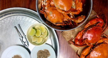 Cua hấp chấm muối tiêu chanh